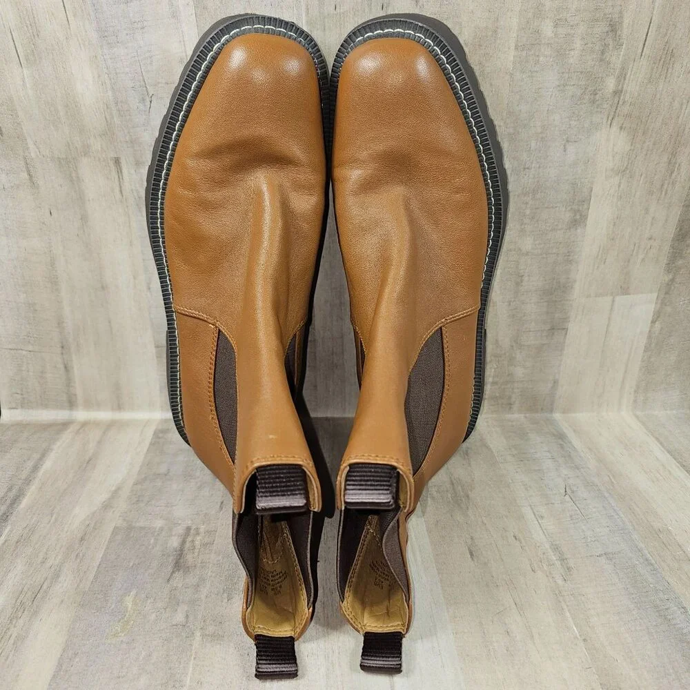 Sam Edelman Laguna Womans Size 9.5M Lug Sole Chelsea Leather Boots Booties - Picture 8 of 8